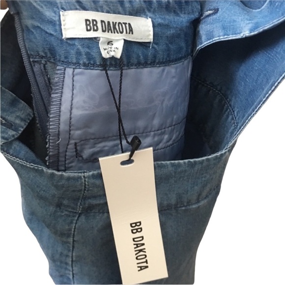 NWT BB DAKOTA linen blend chambray overalls - Picture 6 of 7